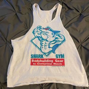 VINTAGE GYM SHARK INTERNATIONAL MUSCLE BODYBUILDING TANK